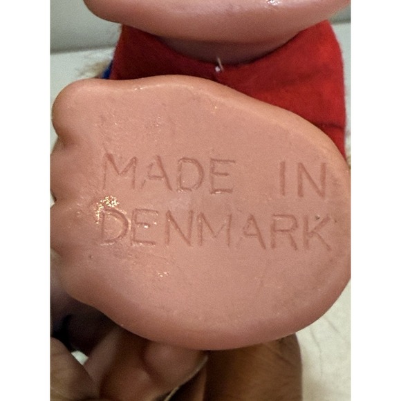 TROLL DOLL Thomas Dam Denmark Vintage 1988 Golden Brown Hair Blue Top Red Shorts - Picture 4 of 5